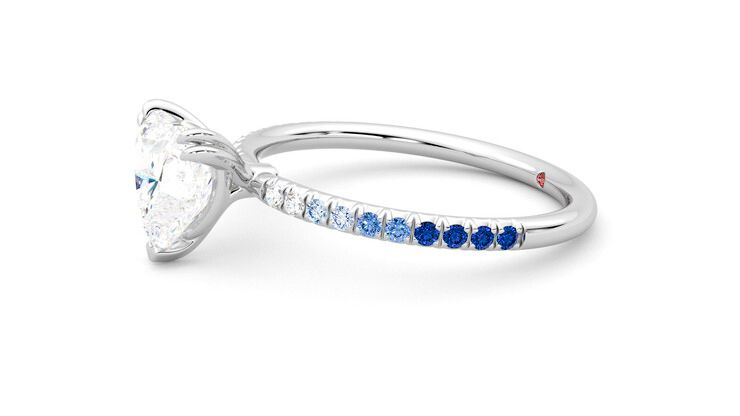 Taylor & Hart Damson Heart Engagement Ring 360 degree image 22