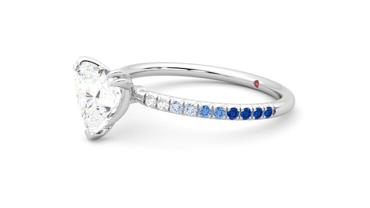 Taylor & Hart Damson Heart Engagement Ring 360 degree image 23