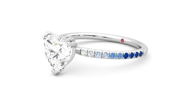 Taylor & Hart Damson Heart Engagement Ring 360 degree image 24