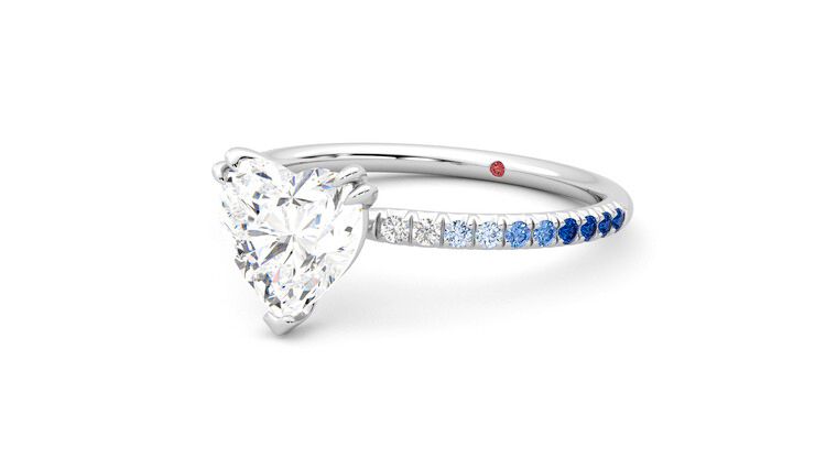 Taylor & Hart Damson Heart Engagement Ring 360 degree image 25
