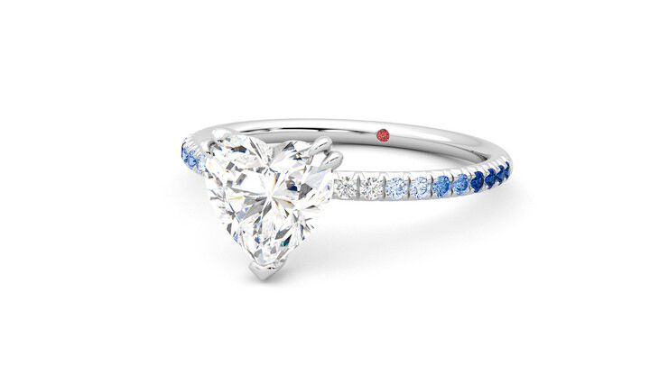 Taylor & Hart Damson Heart Engagement Ring 360 degree image 26