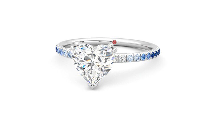 Taylor & Hart Damson Heart Engagement Ring 360 degree image 27