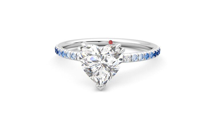 Taylor & Hart Damson Heart Engagement Ring 360 degree image 28