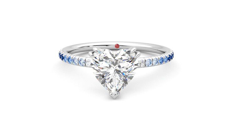 Taylor & Hart Damson Heart Engagement Ring 360 degree image 29