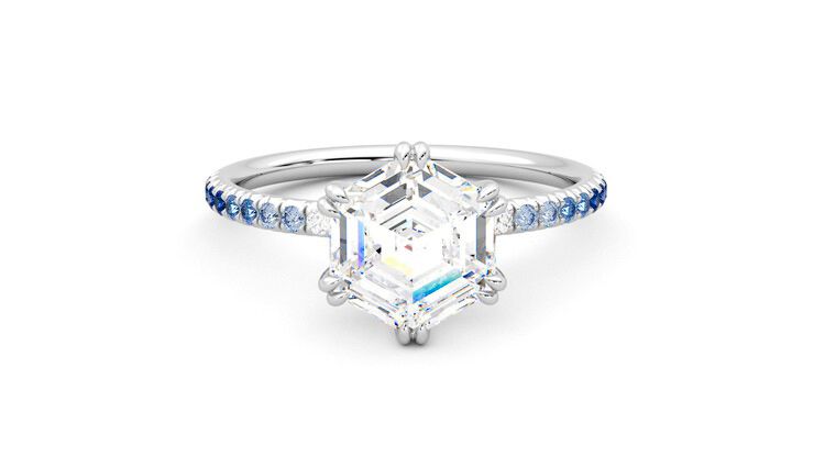 Taylor & Hart Damson Hexagonal Engagement Ring 360 degree image 1