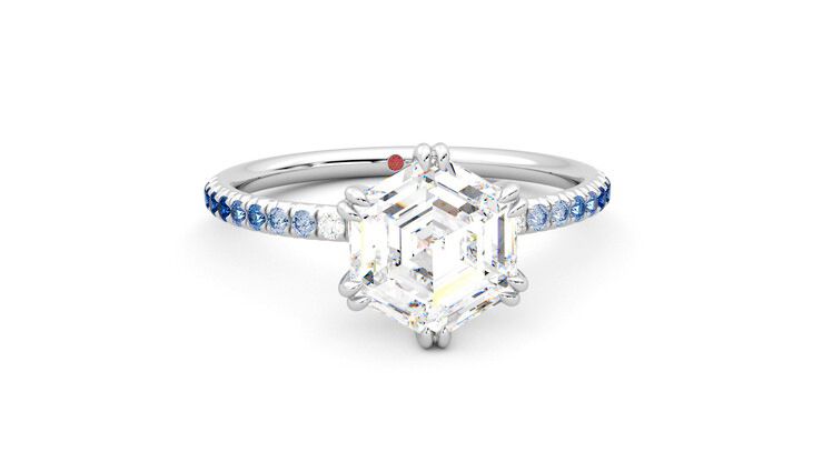 Taylor & Hart Damson Hexagonal Engagement Ring 360 degree image 2