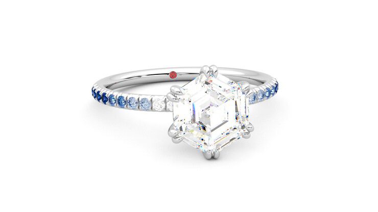 Taylor & Hart Damson Hexagonal Engagement Ring 360 degree image 3
