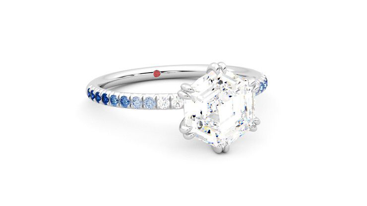 Taylor & Hart Damson Hexagonal Engagement Ring 360 degree image 4