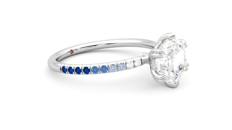 Taylor & Hart Damson Hexagonal Engagement Ring 360 degree image 7