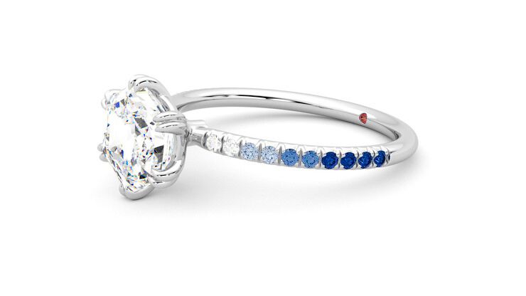Taylor & Hart Damson Hexagonal Engagement Ring 360 degree image 23