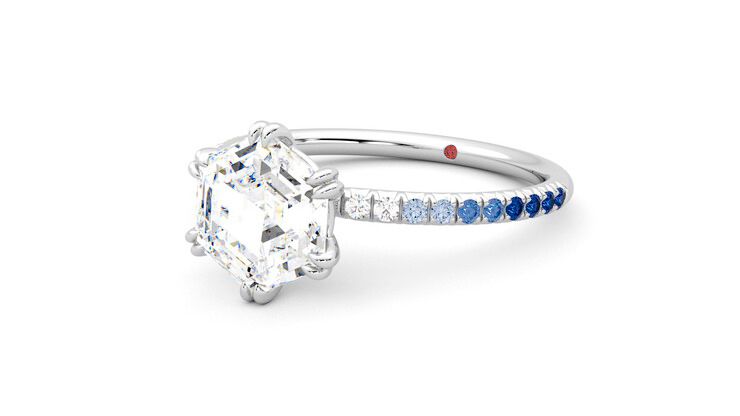 Taylor & Hart Damson Hexagonal Engagement Ring 360 degree image 25
