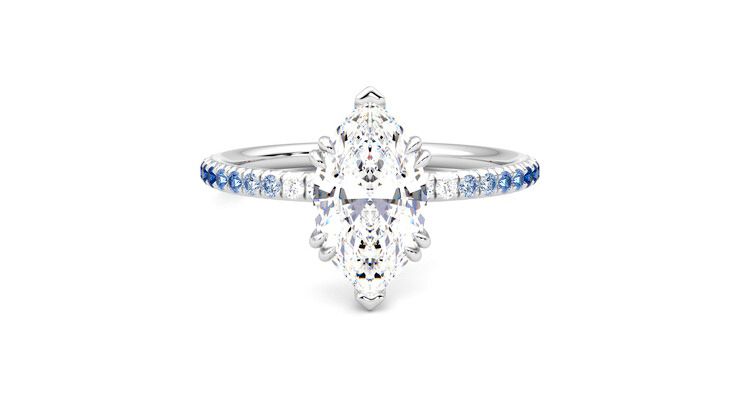 Taylor & Hart Damson Marquise Engagement Ring 360 degree image 0