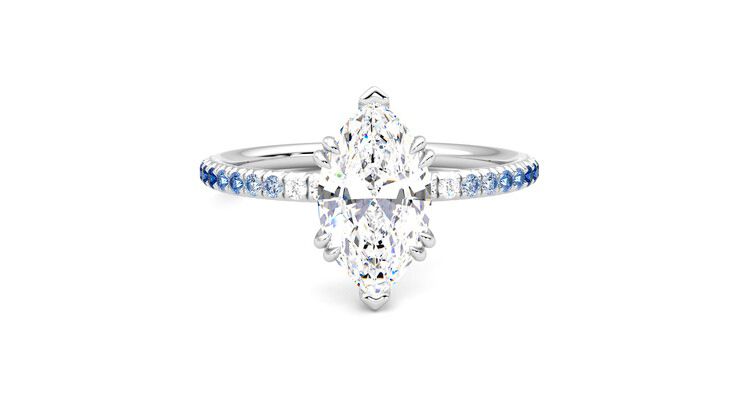 Taylor & Hart Damson Marquise Engagement Ring 360 degree image 1
