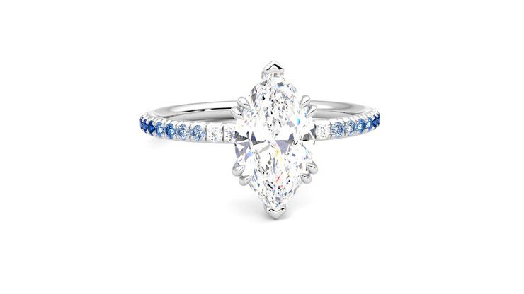 Taylor & Hart Damson Marquise Engagement Ring 360 degree image 2