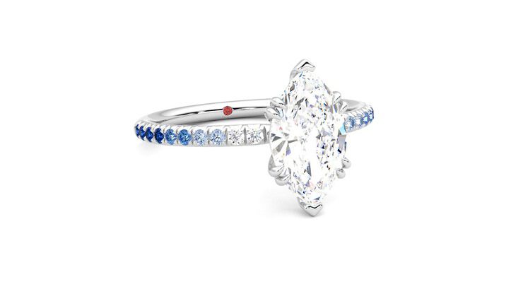 Taylor & Hart Damson Marquise Engagement Ring 360 degree image 4