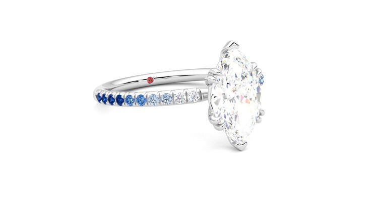 Taylor & Hart Damson Marquise Engagement Ring 360 degree image 5
