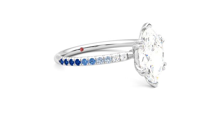 Taylor & Hart Damson Marquise Engagement Ring 360 degree image 6