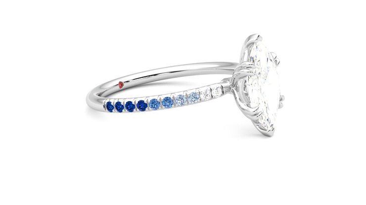 Taylor & Hart Damson Marquise Engagement Ring 360 degree image 7