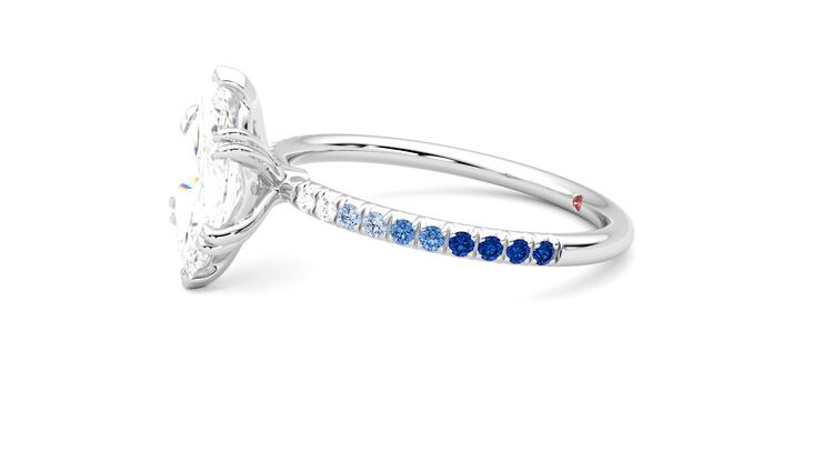 Taylor & Hart Damson Marquise Engagement Ring 360 degree image 22