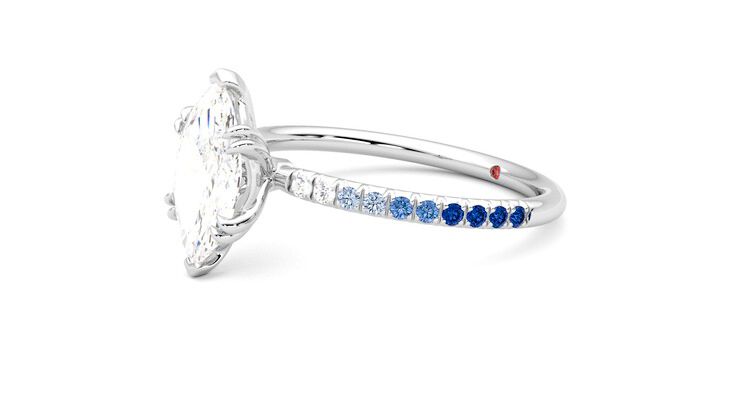Taylor & Hart Damson Marquise Engagement Ring 360 degree image 23