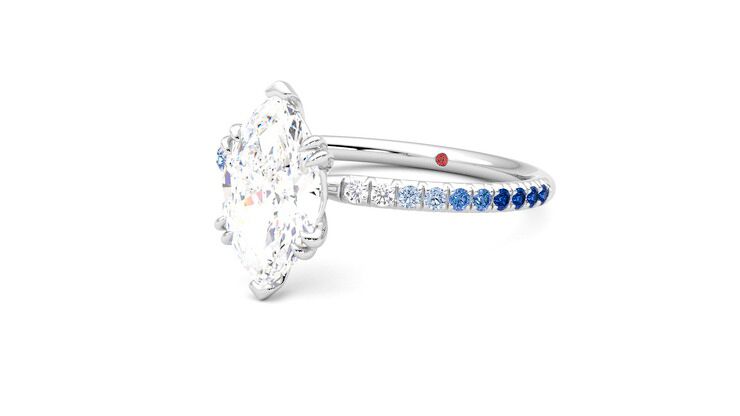 Taylor & Hart Damson Marquise Engagement Ring 360 degree image 25