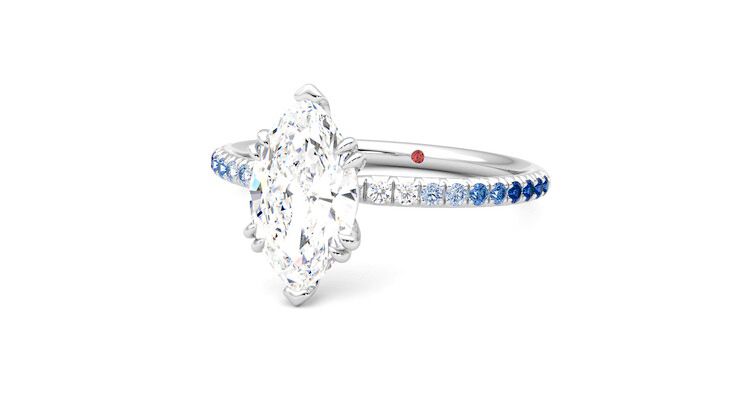 Taylor & Hart Damson Marquise Engagement Ring 360 degree image 26
