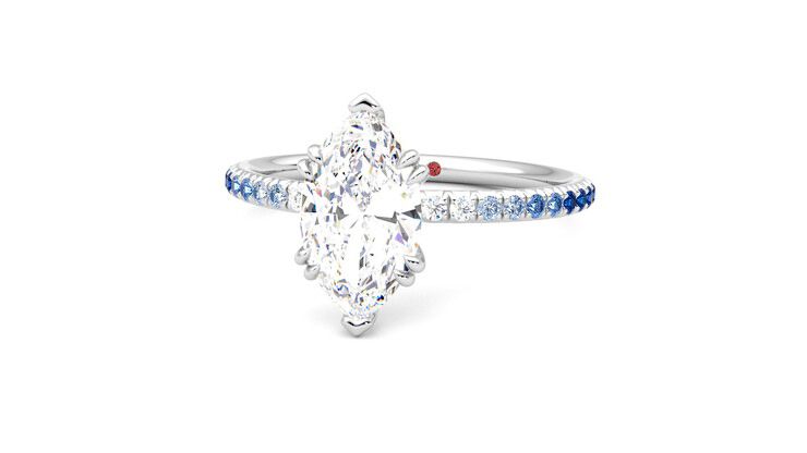 Taylor & Hart Damson Marquise Engagement Ring 360 degree image 27