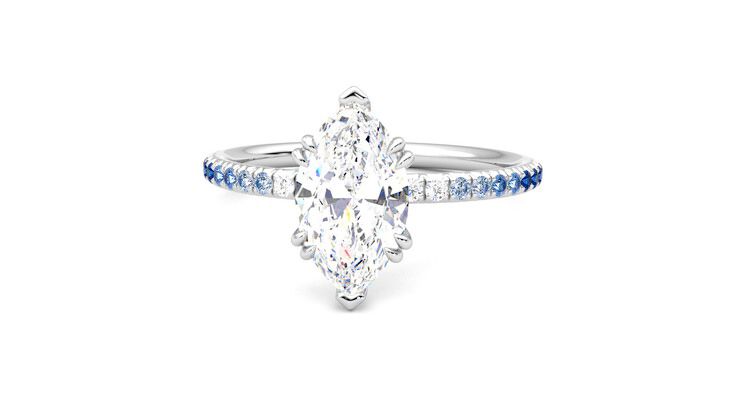 Taylor & Hart Damson Marquise Engagement Ring 360 degree image 28