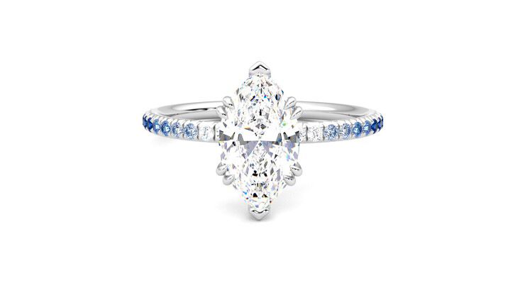 Taylor & Hart Damson Marquise Engagement Ring 360 degree image 29