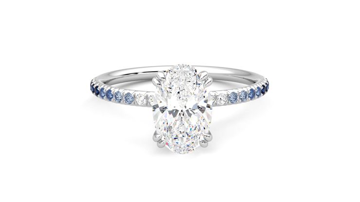 Taylor & Hart Damson Oval Engagement Ring 360 degree image 1