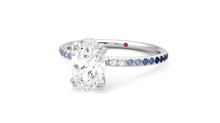 Taylor & Hart Damson Oval Engagement Ring 360 degree image 26