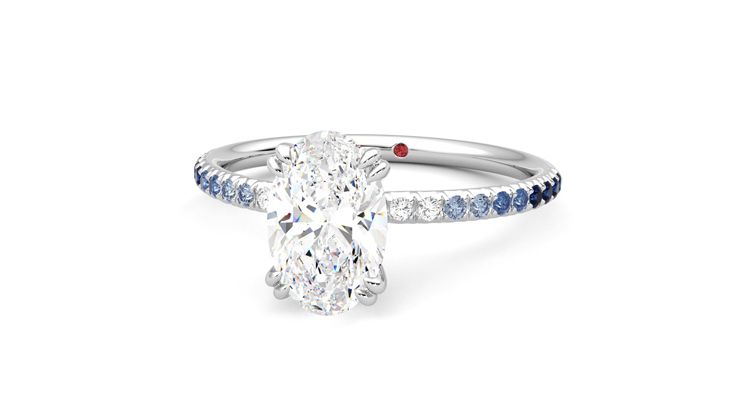 Taylor & Hart Damson Oval Engagement Ring 360 degree image 27