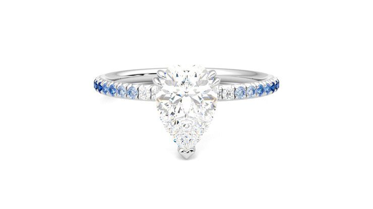 Taylor & Hart Damson Pear Engagement Ring 360 degree image 0