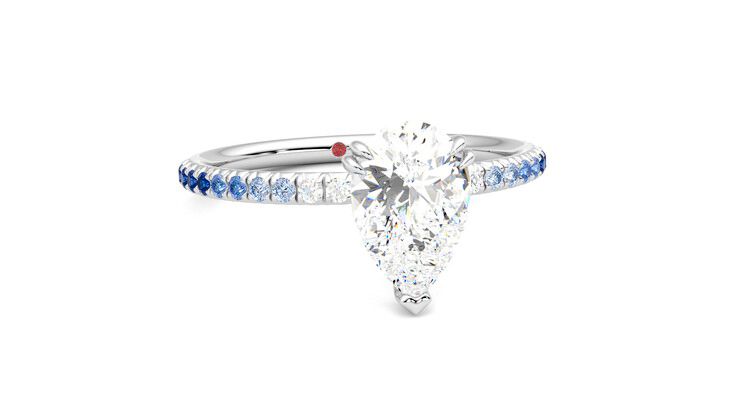 Taylor & Hart Damson Pear Engagement Ring 360 degree image 3