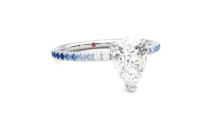 Taylor & Hart Damson Pear Engagement Ring 360 degree image 4