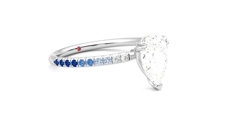Taylor & Hart Damson Pear Engagement Ring 360 degree image 6