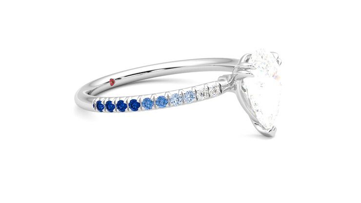 Taylor & Hart Damson Pear Engagement Ring 360 degree image 7