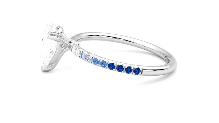 Taylor & Hart Damson Pear Engagement Ring 360 degree image 21