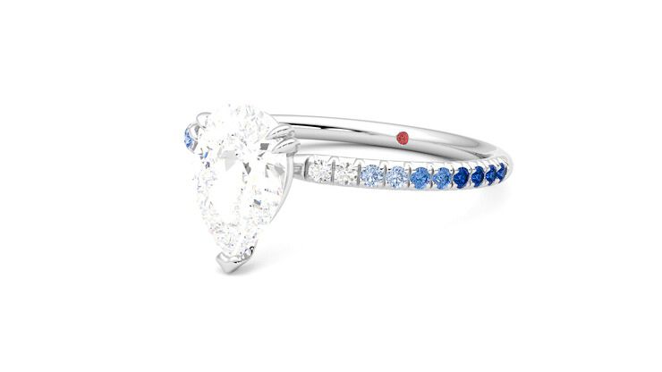 Taylor & Hart Damson Pear Engagement Ring 360 degree image 25