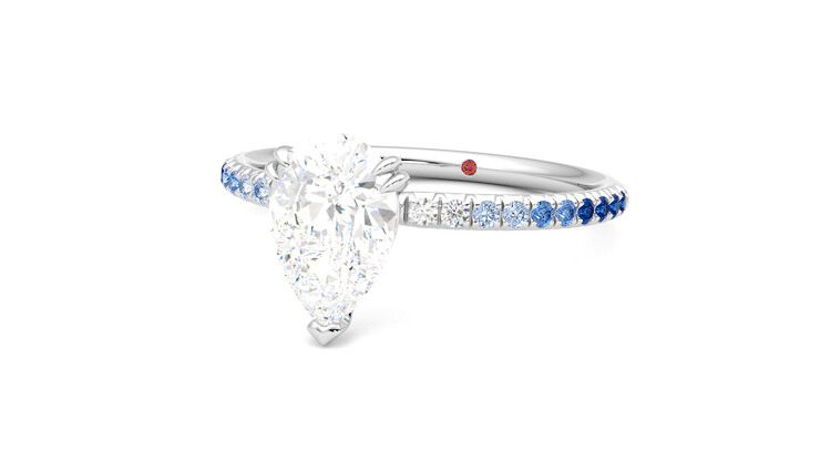 Taylor & Hart Damson Pear Engagement Ring 360 degree image 26
