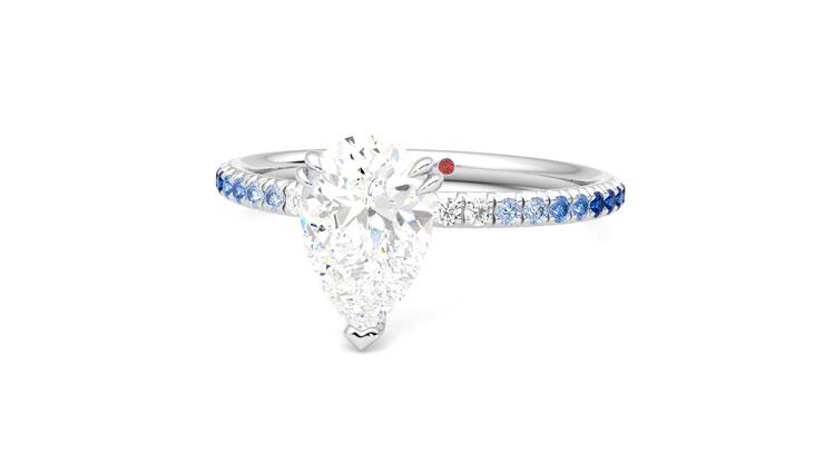 Taylor & Hart Damson Pear Engagement Ring 360 degree image 27