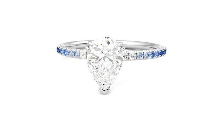 Taylor & Hart Damson Pear Engagement Ring 360 degree image 28