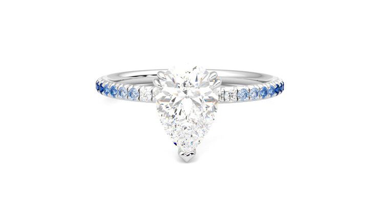 Taylor & Hart Damson Pear Engagement Ring 360 degree image 29