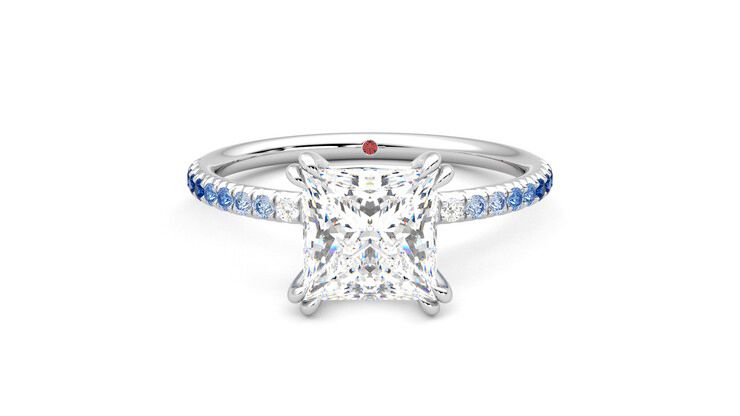 Taylor & Hart Damson Princess Engagement Ring 360 degree image 0