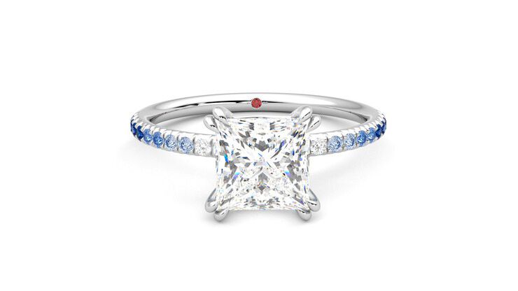 Taylor & Hart Damson Princess Engagement Ring 360 degree image 1