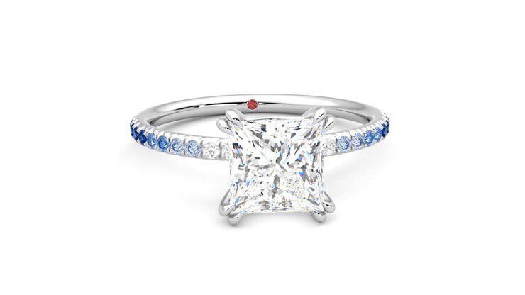 Taylor & Hart Damson Princess Engagement Ring 360 degree image 2