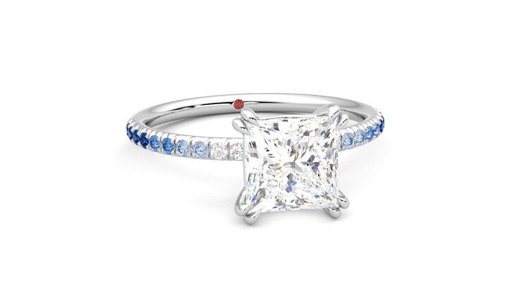 Taylor & Hart Damson Princess Engagement Ring 360 degree image 3