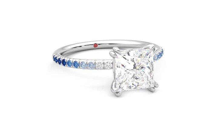 Taylor & Hart Damson Princess Engagement Ring 360 degree image 4