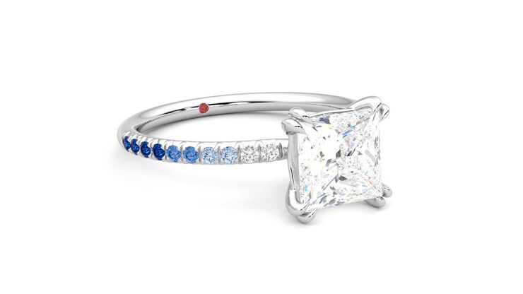 Taylor & Hart Damson Princess Engagement Ring 360 degree image 5