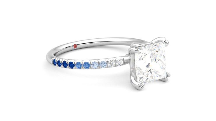 Taylor & Hart Damson Princess Engagement Ring 360 degree image 6